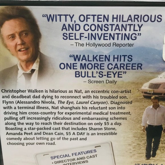 $5 A Day DVD 2009 Christopher Walken Sharon Stone New In Package - Picture 6 of 8